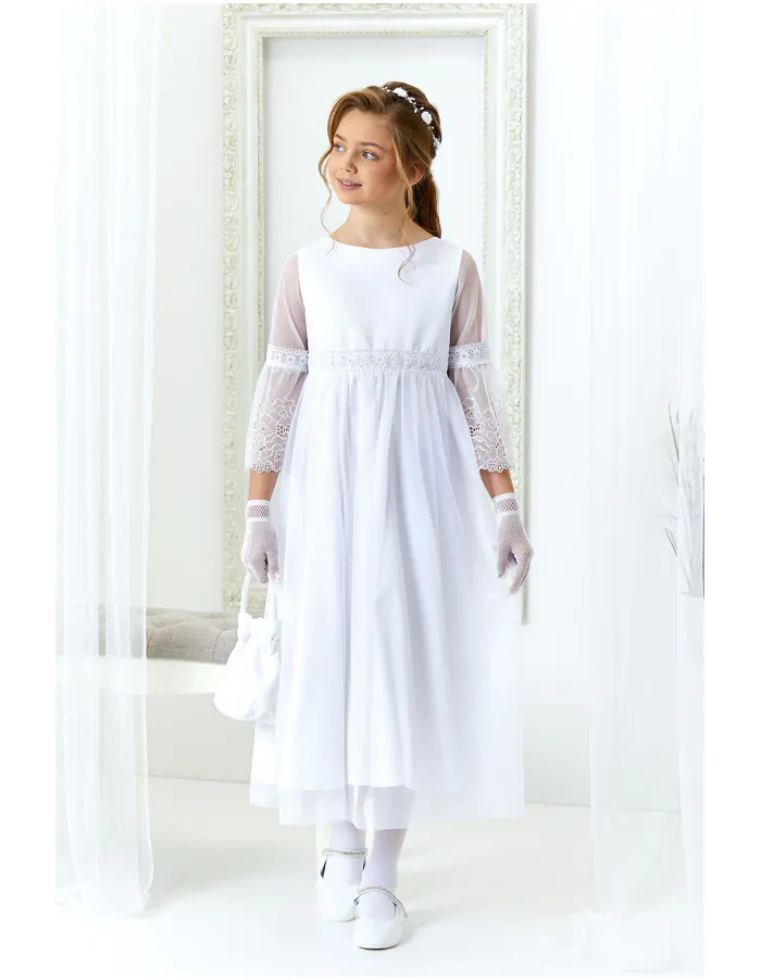 Sukienka dla dziewczynki pokomunijna Maise biała