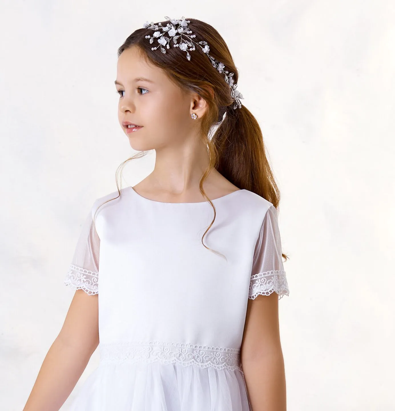 Sukienka  pokomunijna dla dziewczynki Nicola biała